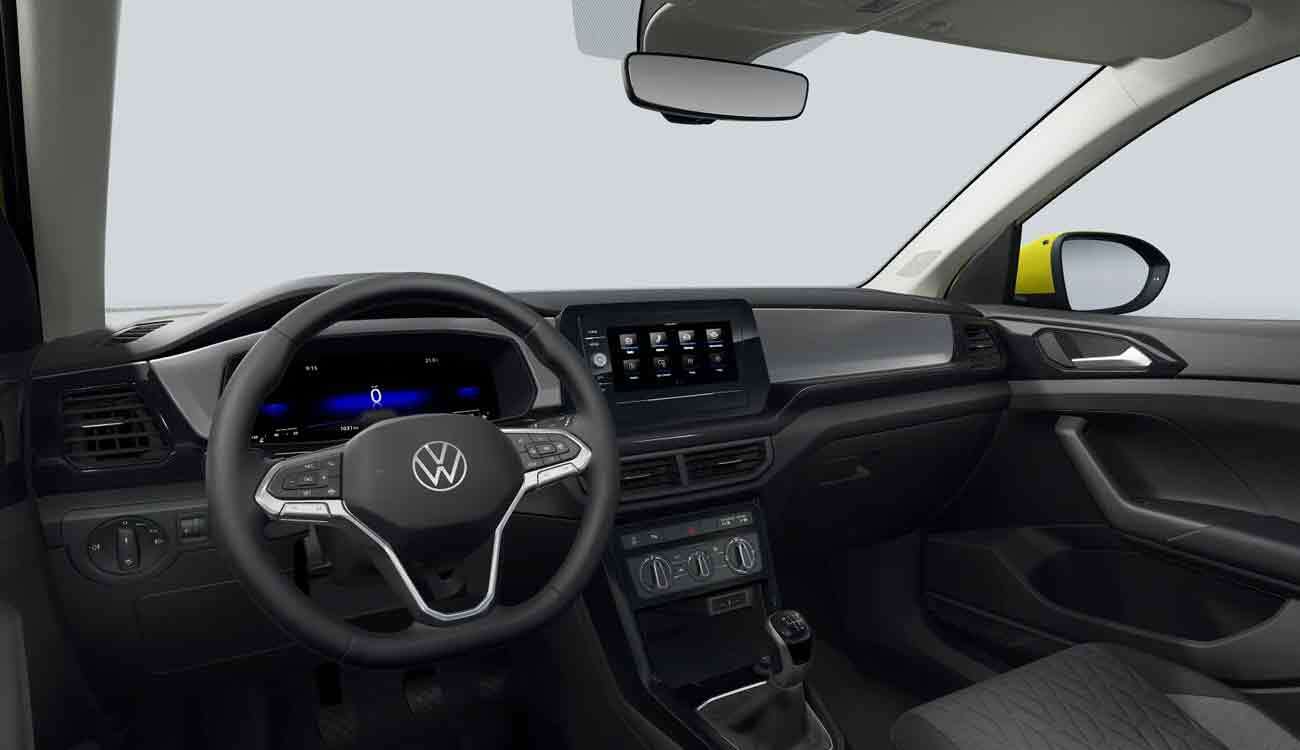 VW T-Cross Life in Grape Yellow Innenraum