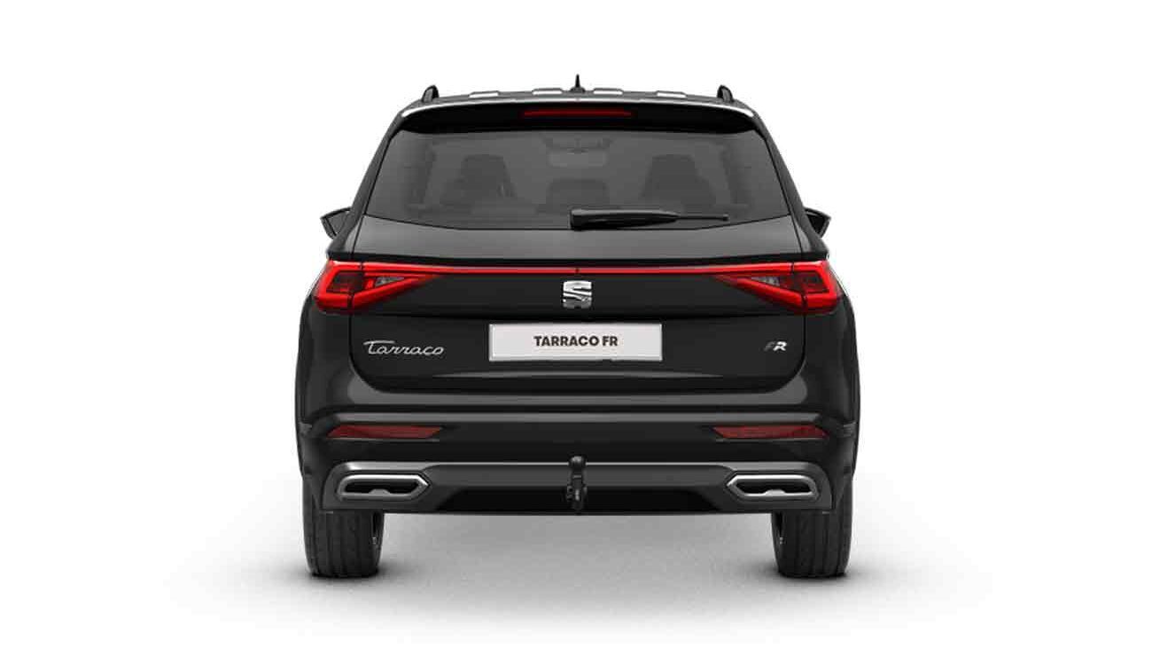 Seat Tarraco FR Freisteller in Deep Schwarz Metallic Heckansicht