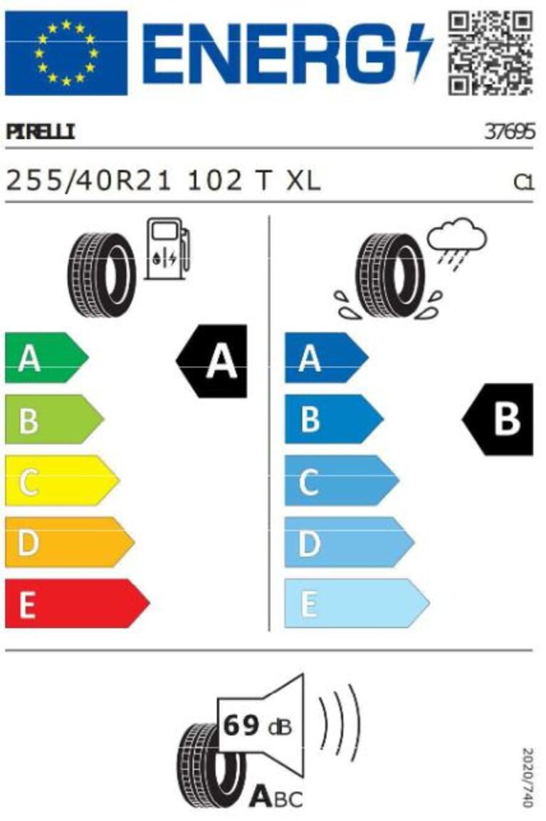 VW ID.5 GTX Reifenlabel Pirelli