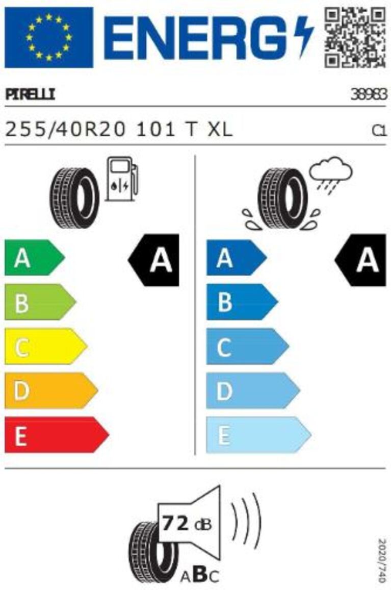 VW ID7 Reifenlabel Pirelli 2