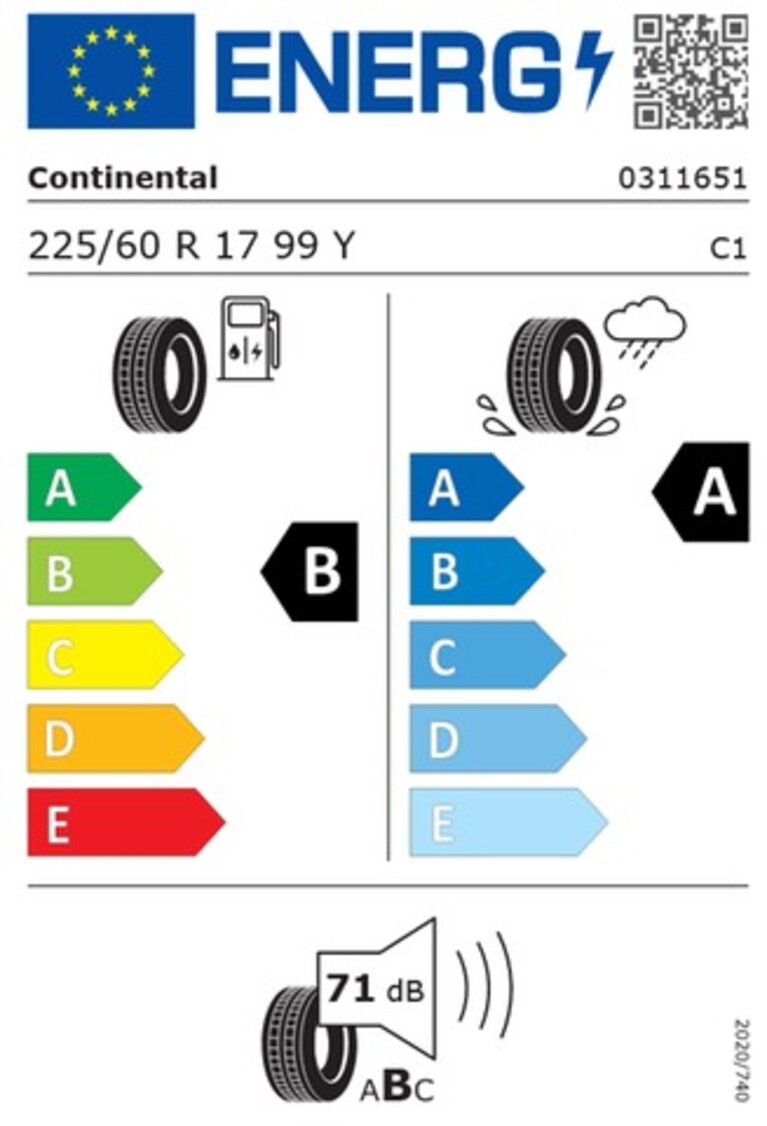 Audi A6 Avant Reifenlabel Continental