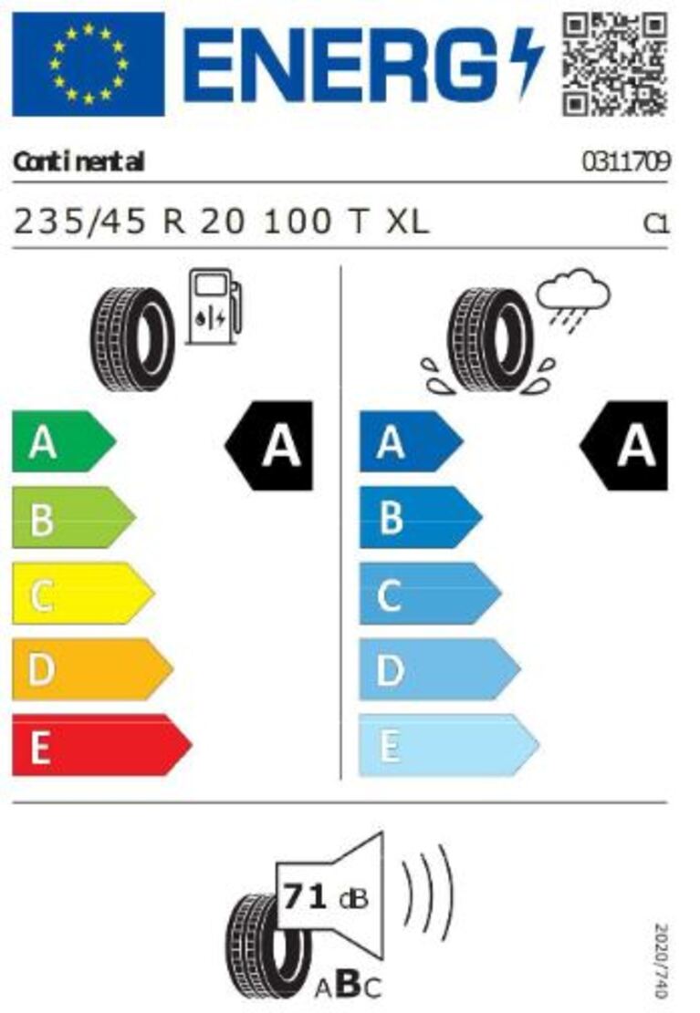 VW ID7 Reifenlabel  Continental 1