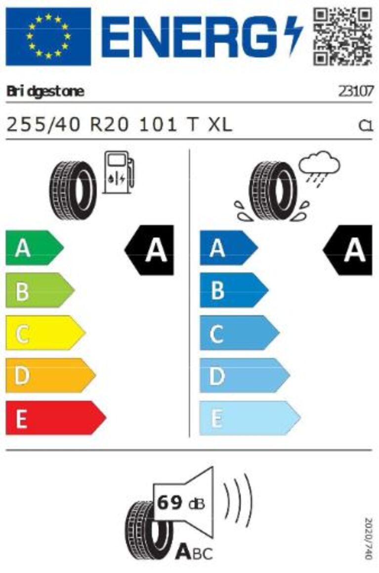 VW ID7 Reifenlabel Bridgestone