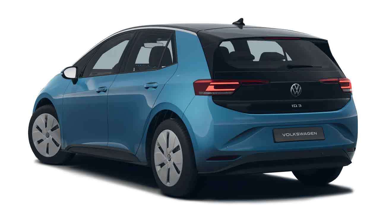 VW ID.3 in blau Neuwagen leasing Heckansicht