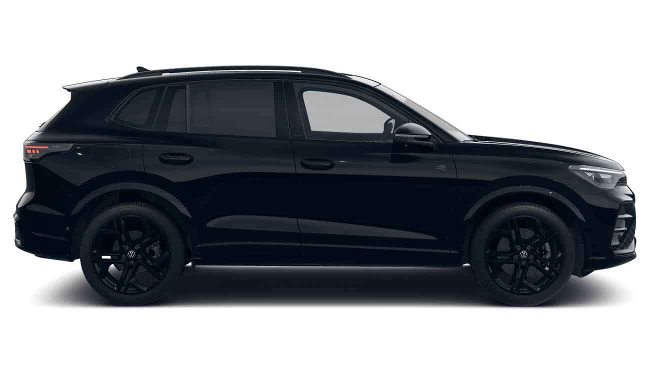 VW Tiguan Rline Schwarz Fahrzeugbild Seite