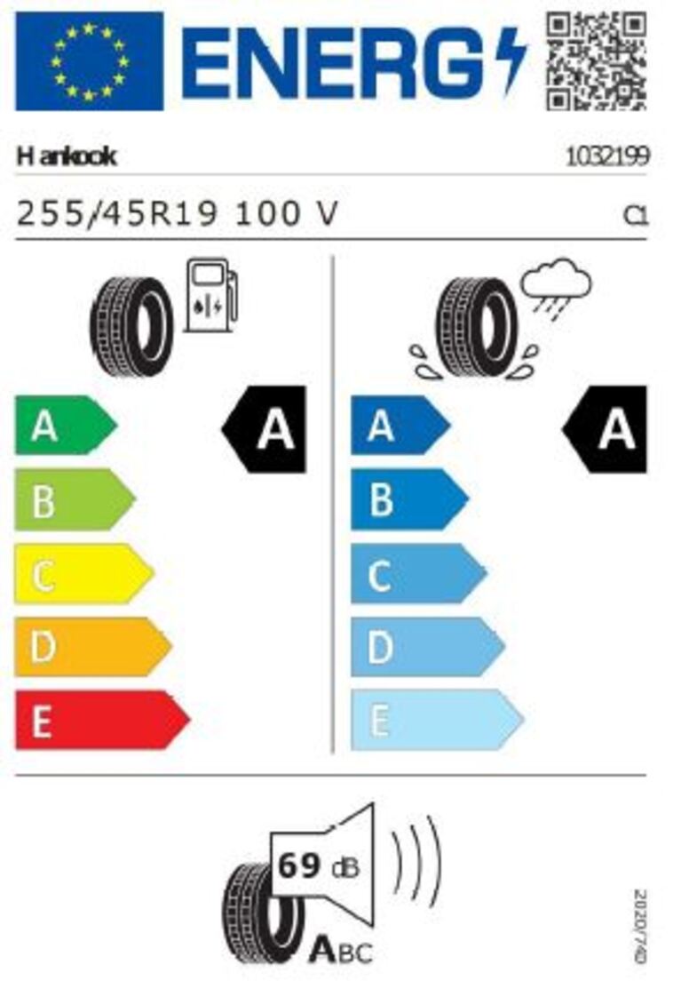 VW TAyron Reifenlabel Hankook