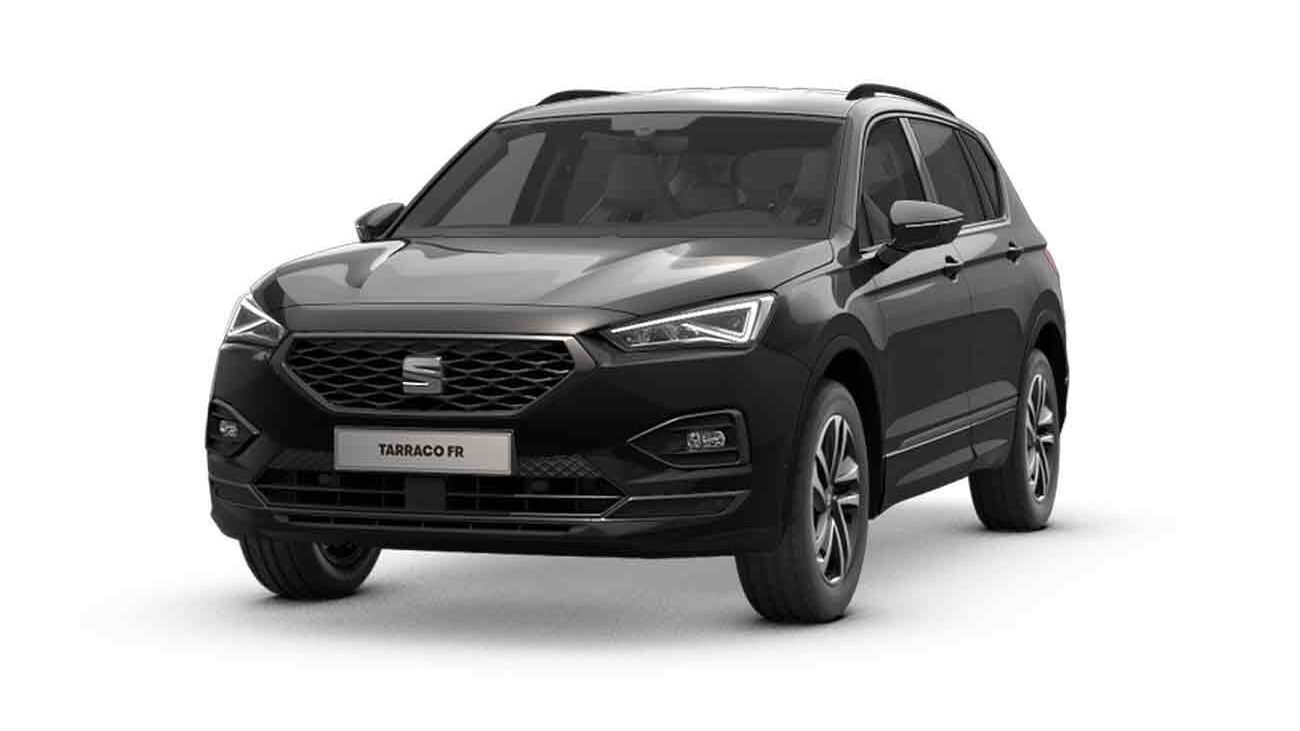 Seat Tarraco FR Freisteller in Deep Schwarz Metallic Frontansicht